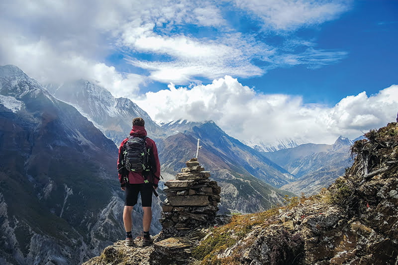 traveller in himalayas