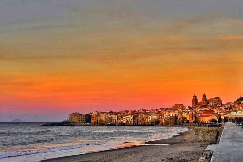 cefalu skyline, sicily