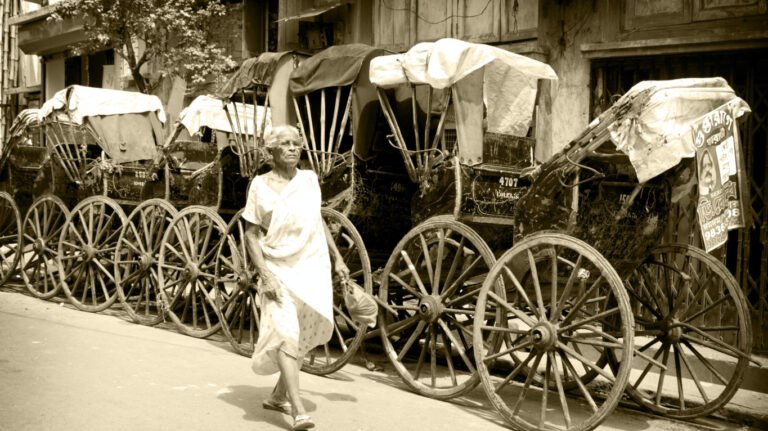 kolkata Oldtime Hand-pulled Rickshaws